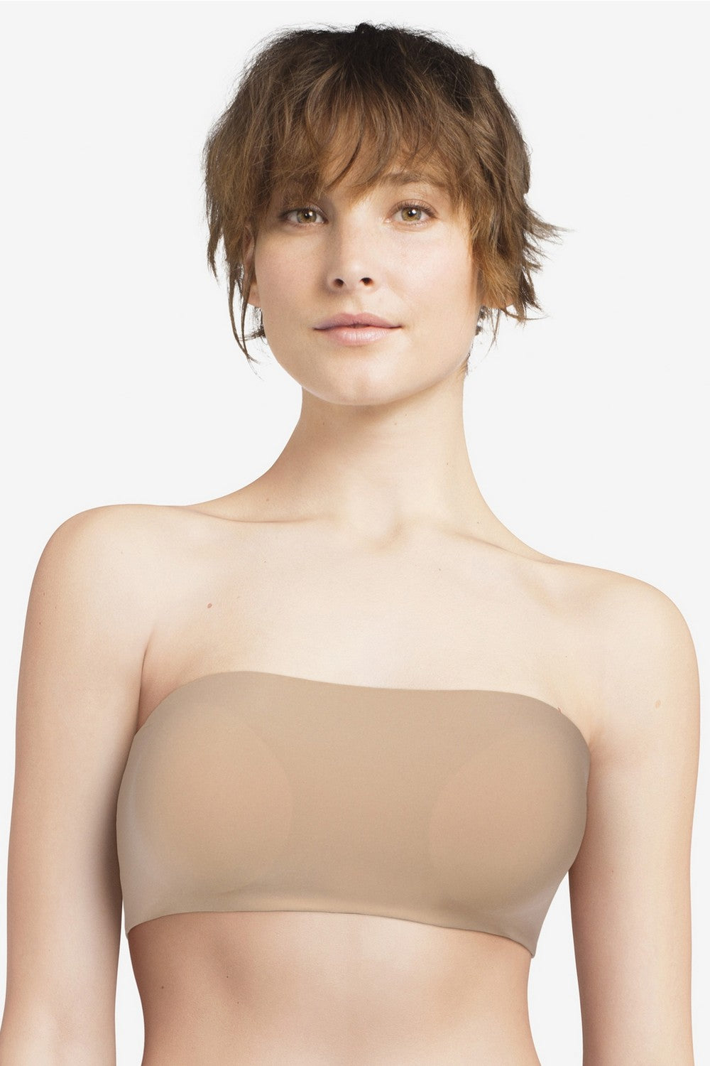 Бесшовный бюстгальтер бандо 16A3 Soft stretch nude