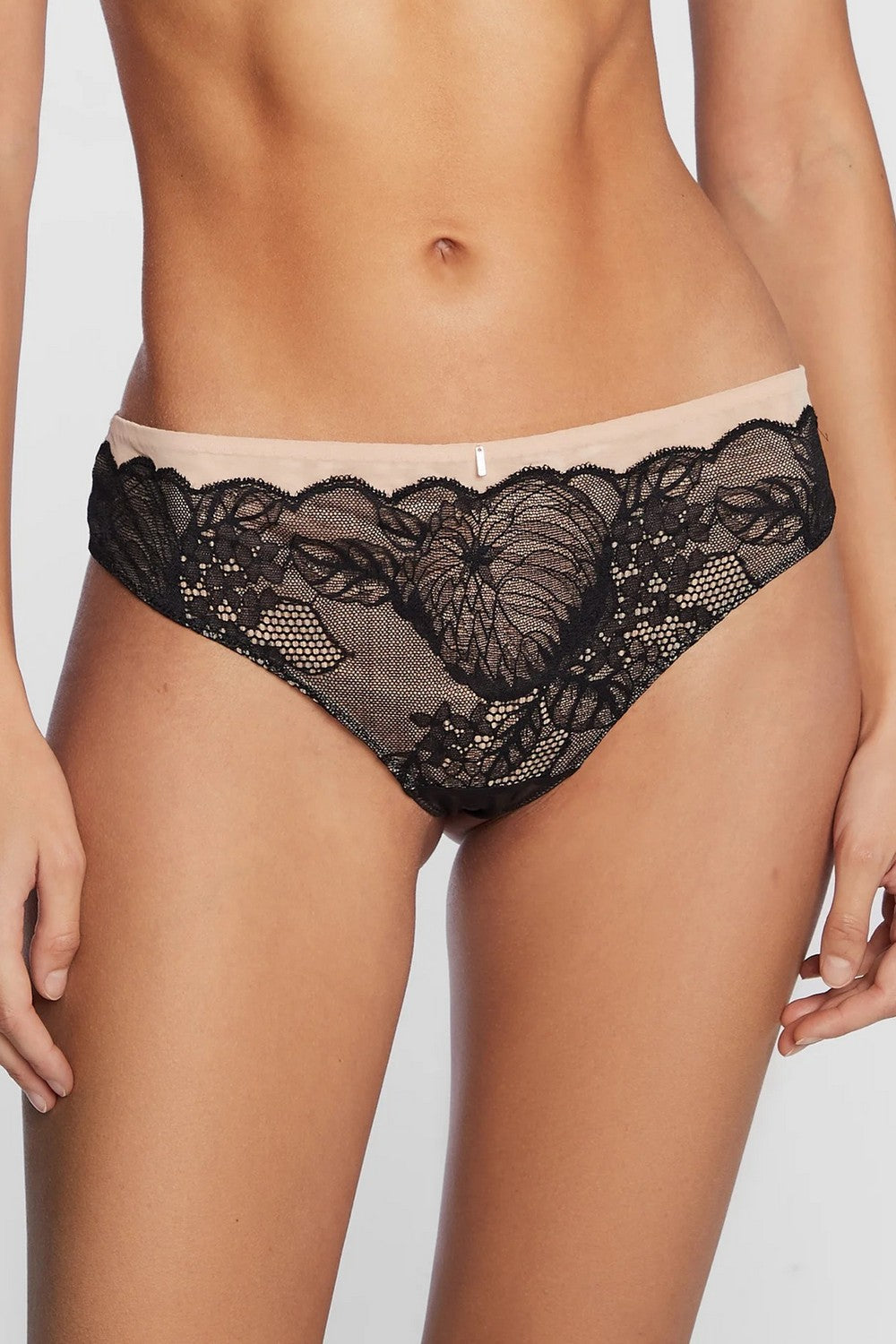 Трусики бразилиана с кружевом 12N9 black