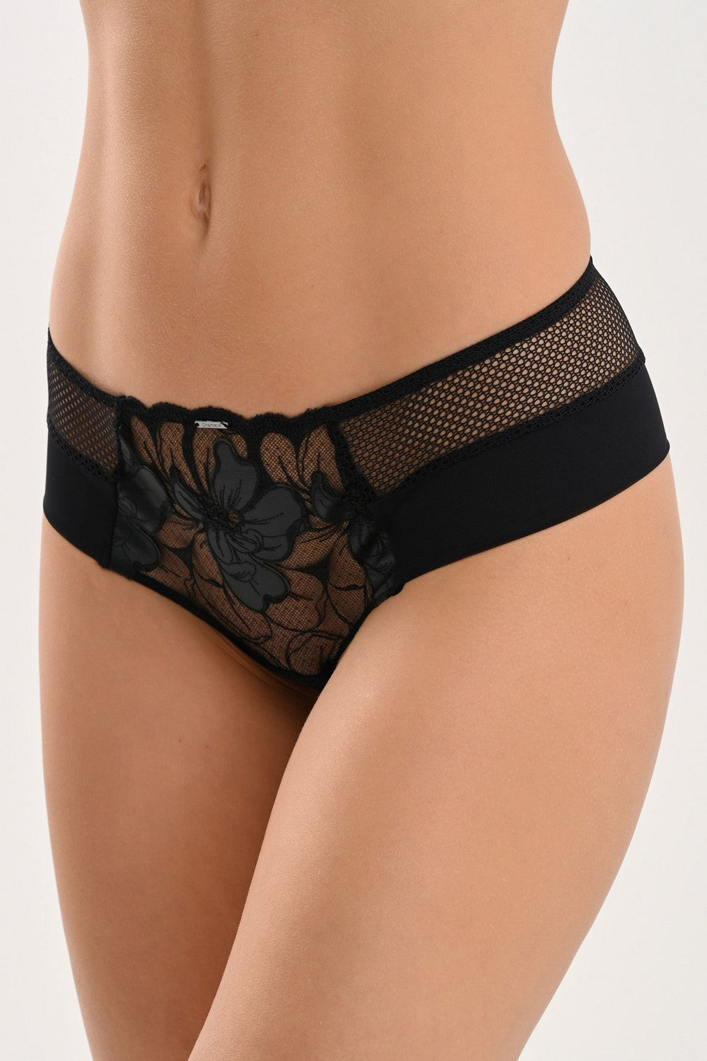 Шортики с вышивкой 12Q4 Fleurs Signature leather black