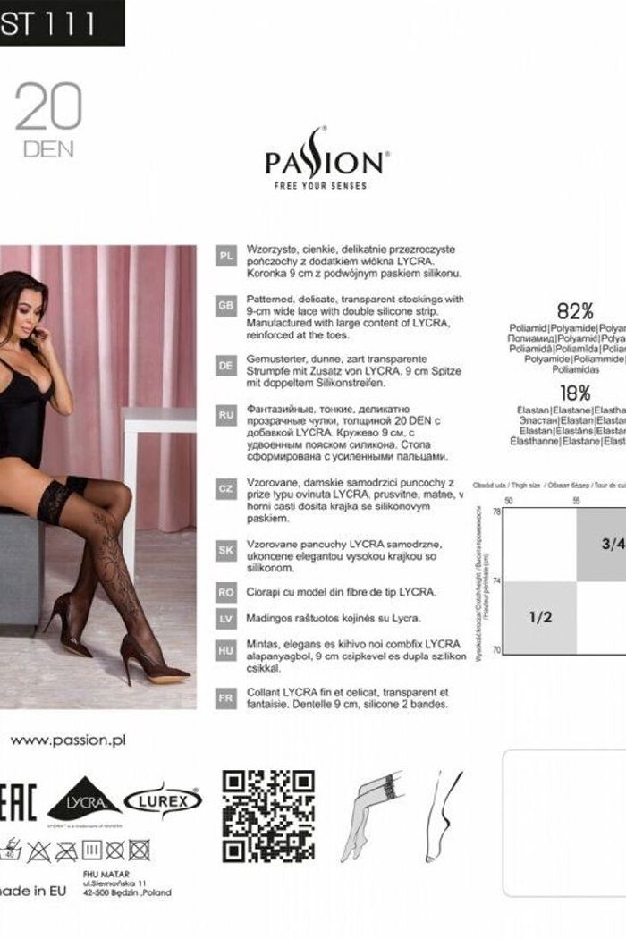 Кружевные чулки с имитацией тату ST111 20d