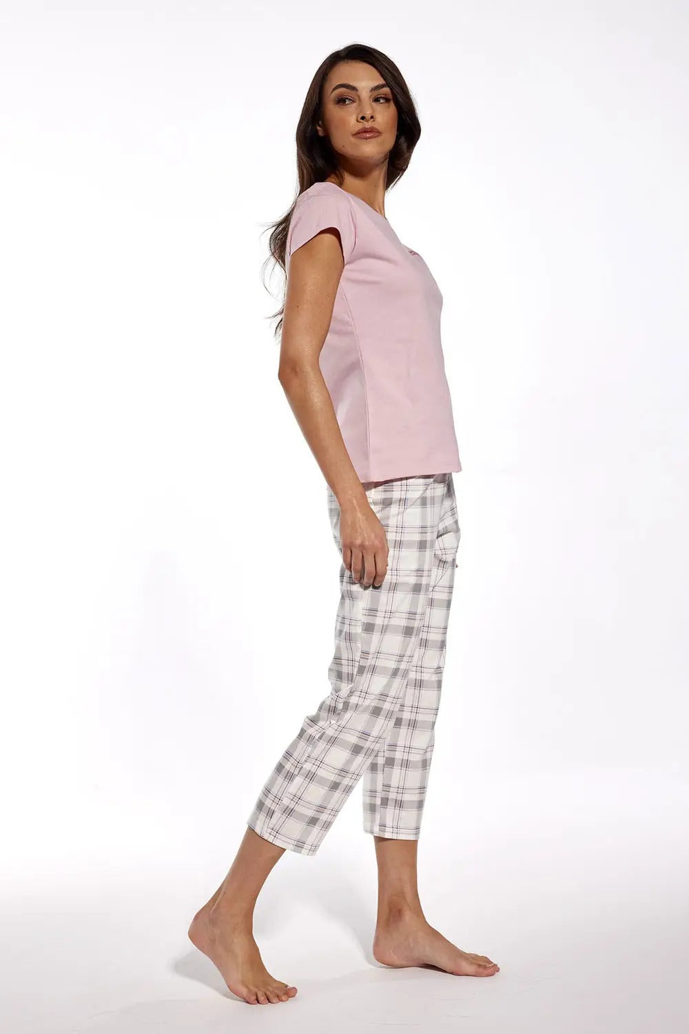 Хлопковая пижама с принтом 466/284 rose/gray