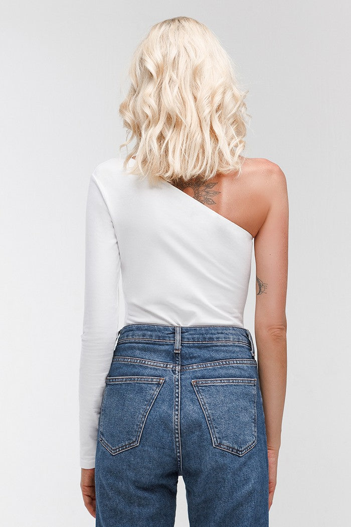 Хлопковое боди на одно плечо WL18301/3 Monday white