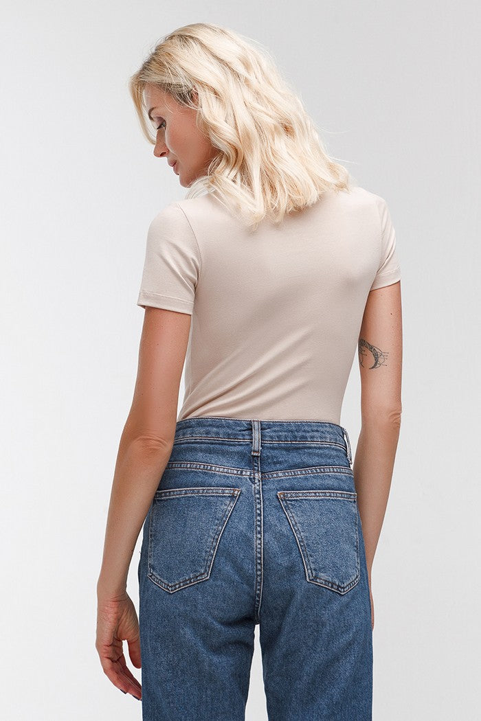 Хлопковое боди с короткими рукавами WL18303/4 Wednesday beige