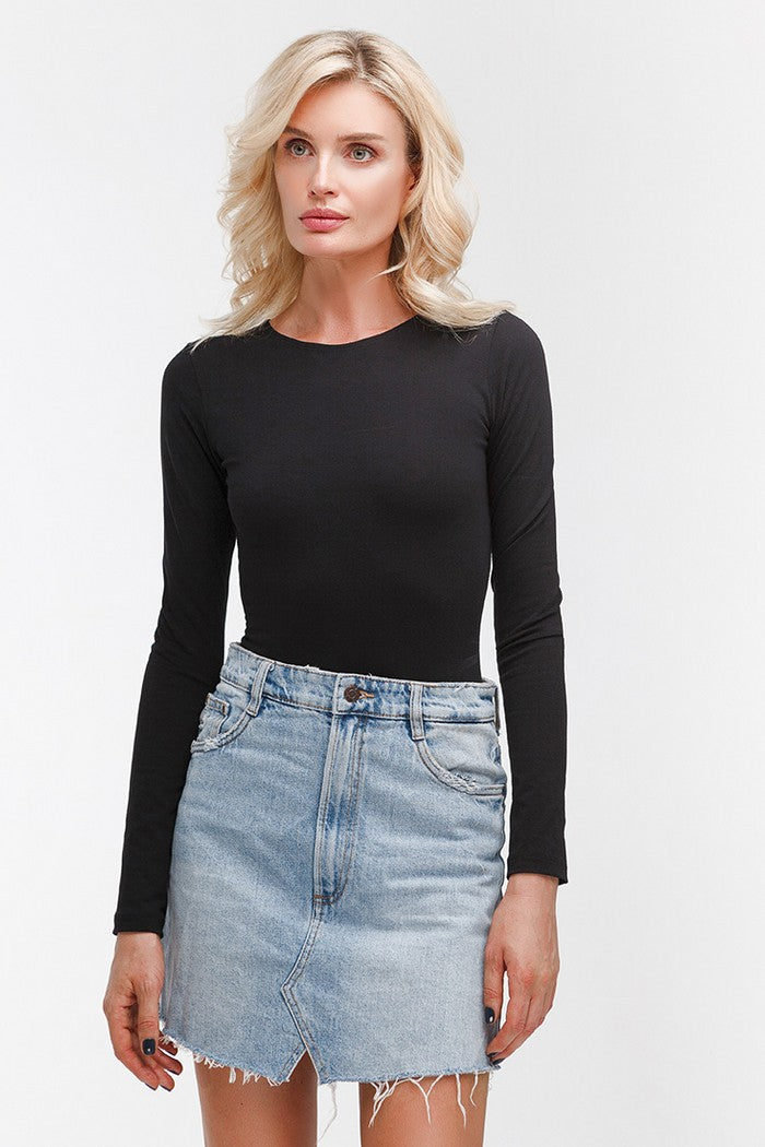Хлопковое боди с длинными рукавами WL18304/1 Thursday black
