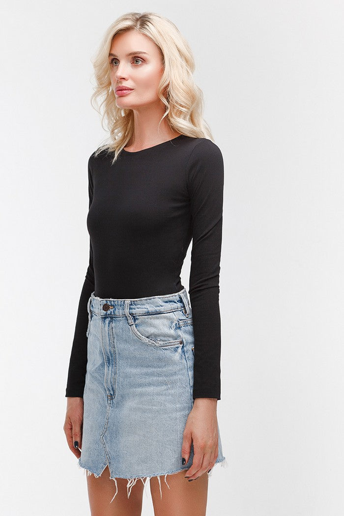 Хлопковое боди с длинными рукавами WL18304/1 Thursday black