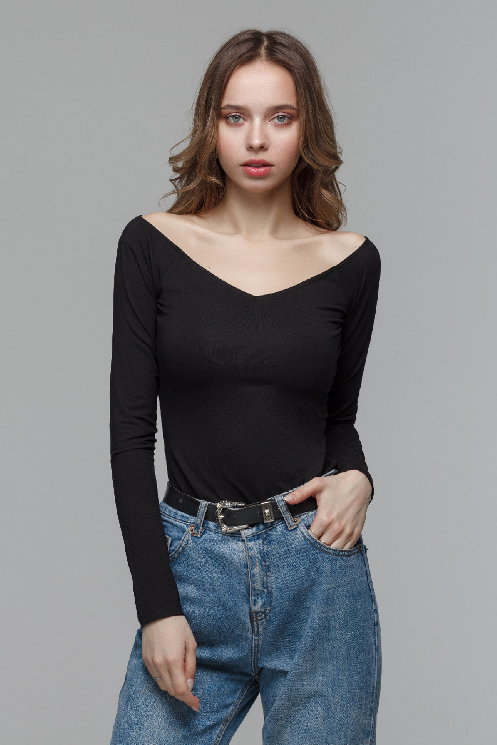 Хлопковое боди с глубоким вырезом Z19311/1 Aries