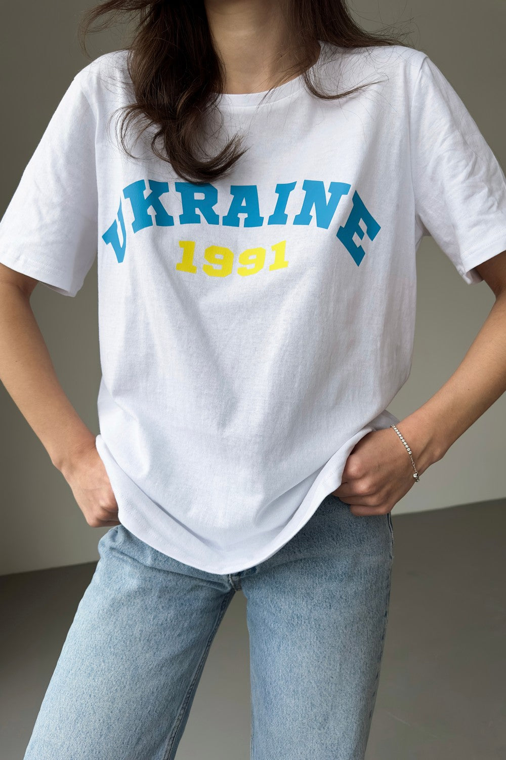 Футболка оверсайз "Ukraine 1991" U23707/3 white