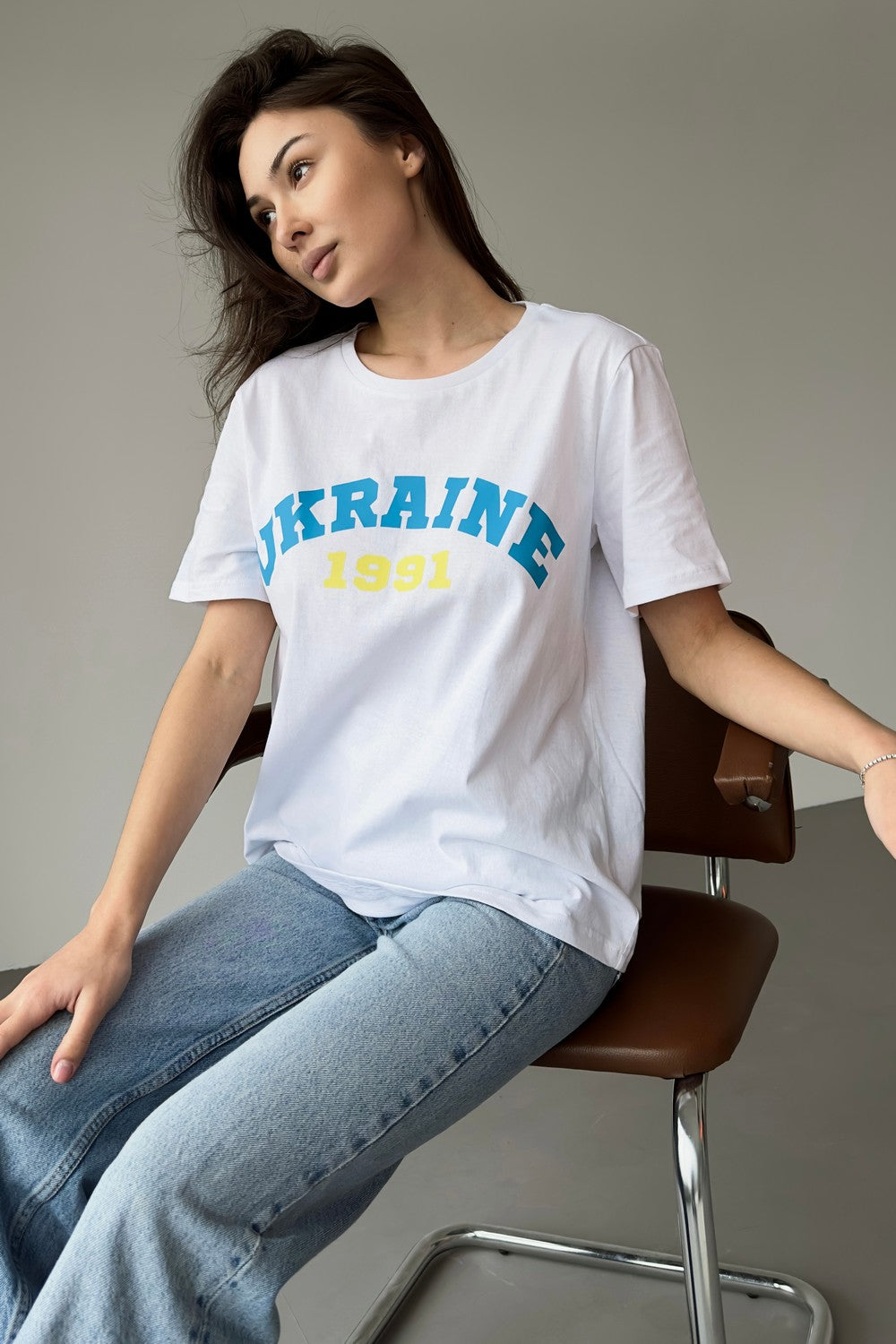 Футболка оверсайз "Ukraine 1991" U23707/3 white