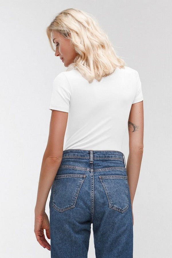 Хлопковое боди с короткими рукавами WL18303/3 Wednesdey white