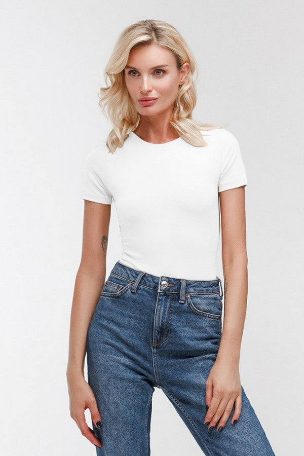 Хлопковое боди с короткими рукавами WL18303/3 Wednesdey white