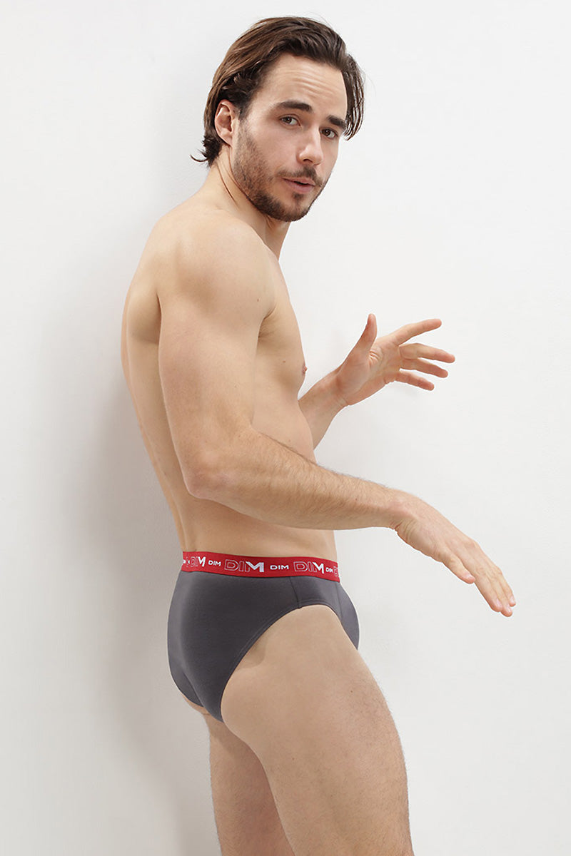 Мужские трусы слип из хлопка 6595 MPK (3 шт.) gris pl/rouge/n