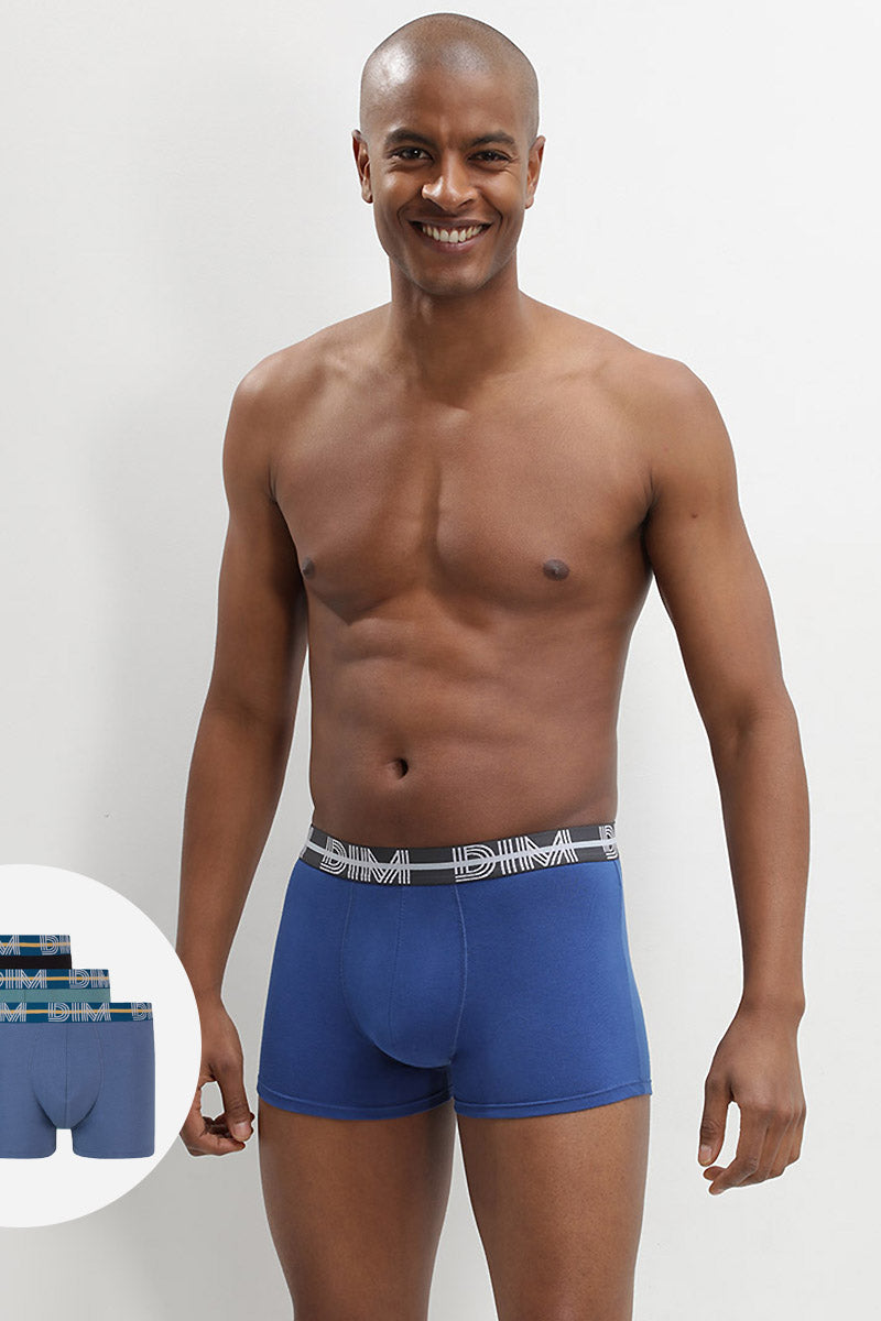 Мужские трусы шорты D01QU 3D Flex Powerful (3 шт.) bleu jac/vert vir