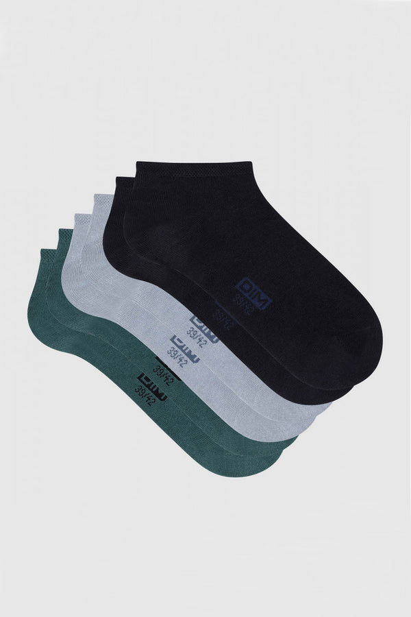 Мужские носки из хлопка D054D (3 пары) ecume/vert/bleu