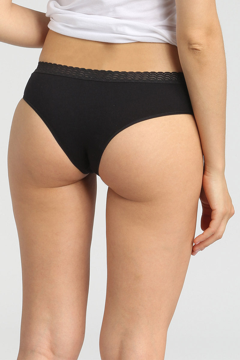 Хлопковые трусики бразилиана D09AK Basic Fashion (2 шт.) noir/blanc