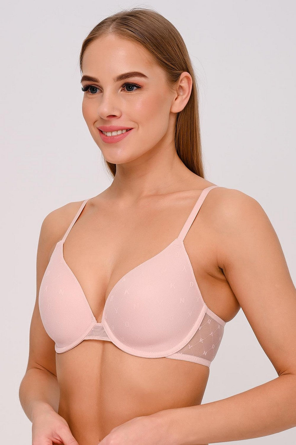 Плотный бюстгальтер из микросетки DK7501 blush