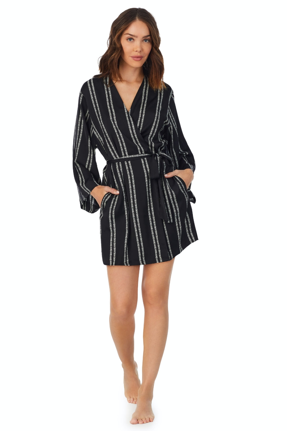 Короткий халат с логотипом YI2222661 black