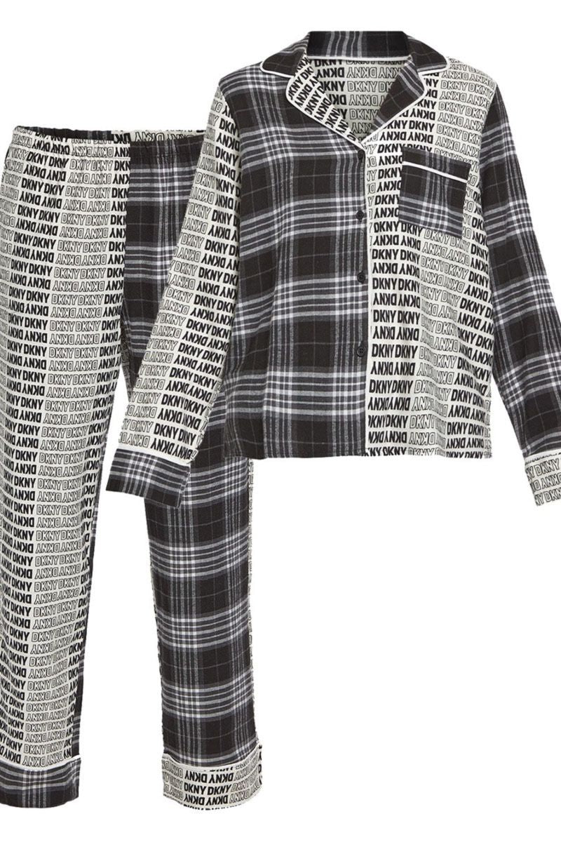 Хлопковая пижама на пуговицах YI2922669 black plaid