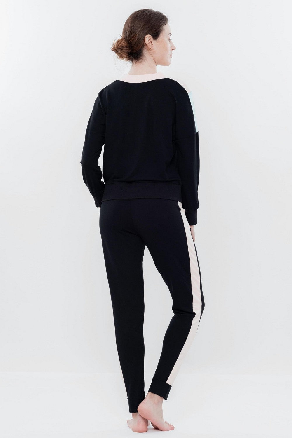 Флисовый комплект для дома 03152 peach/mint/black