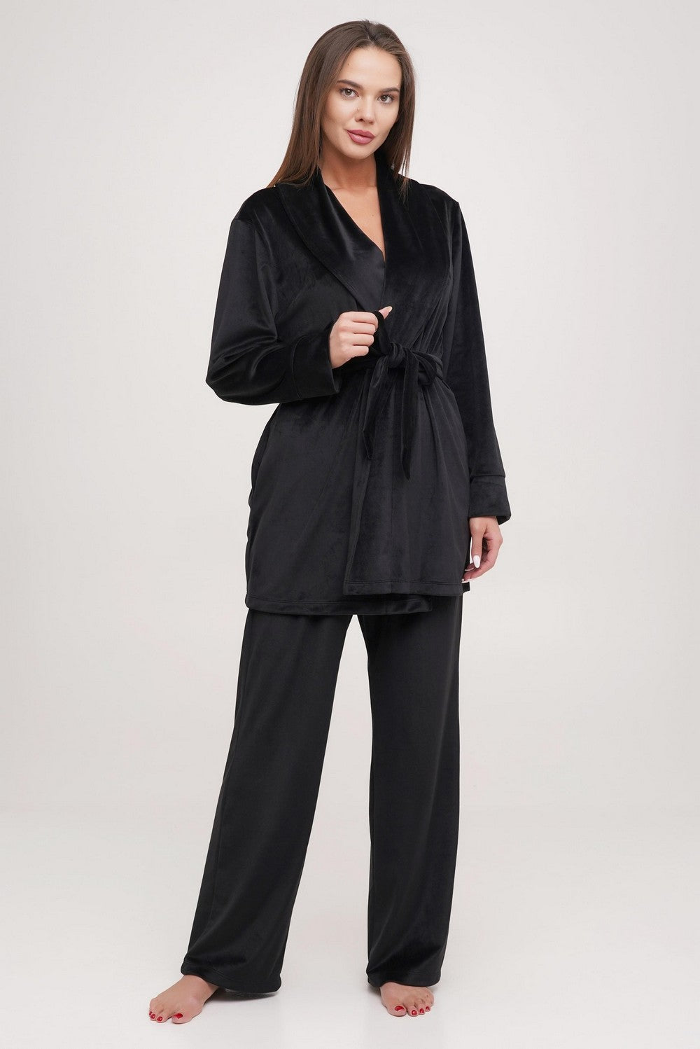 Велюровый комплект для дома 03206 black