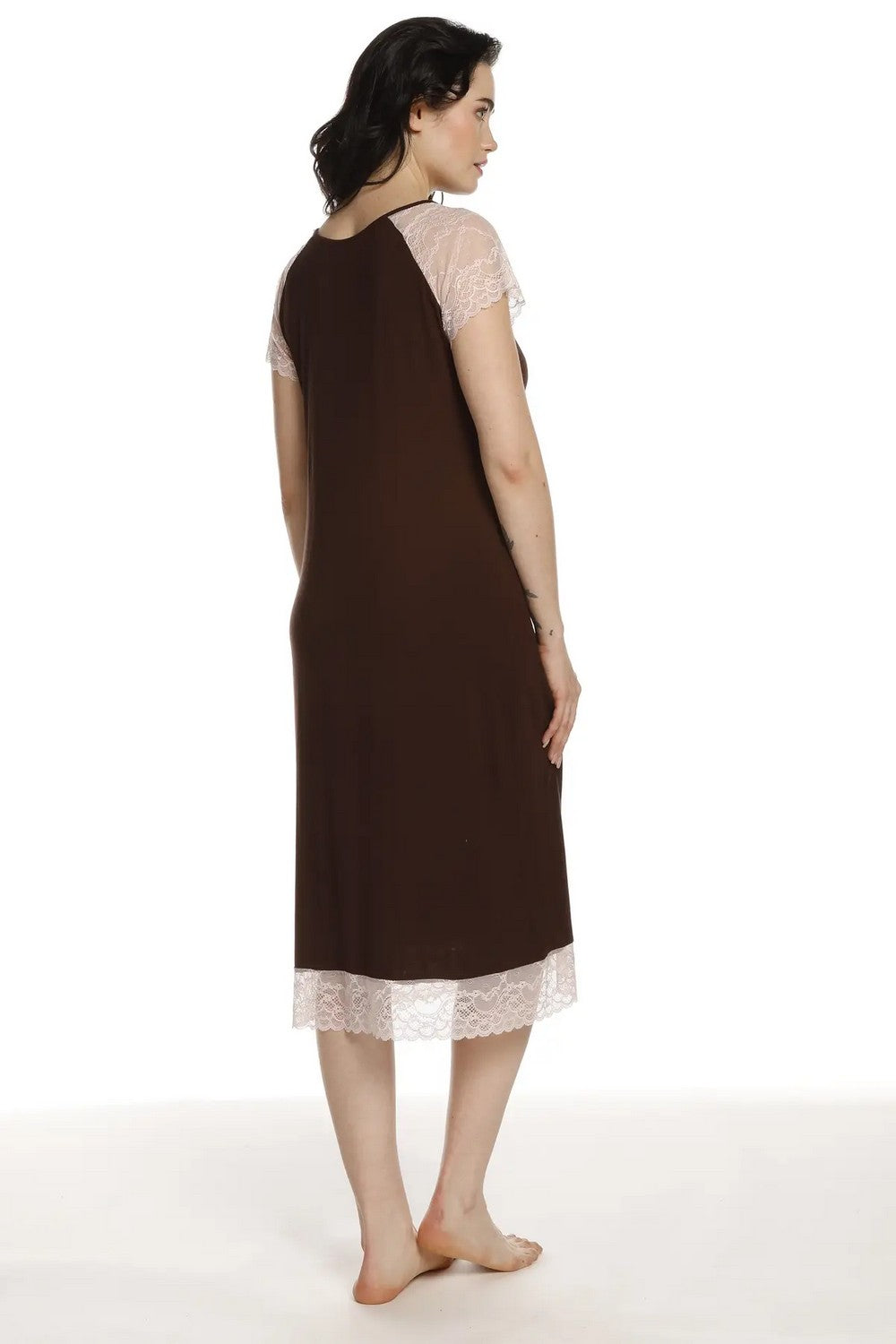 Ночная сорочка с кружевом 03220 chocolate