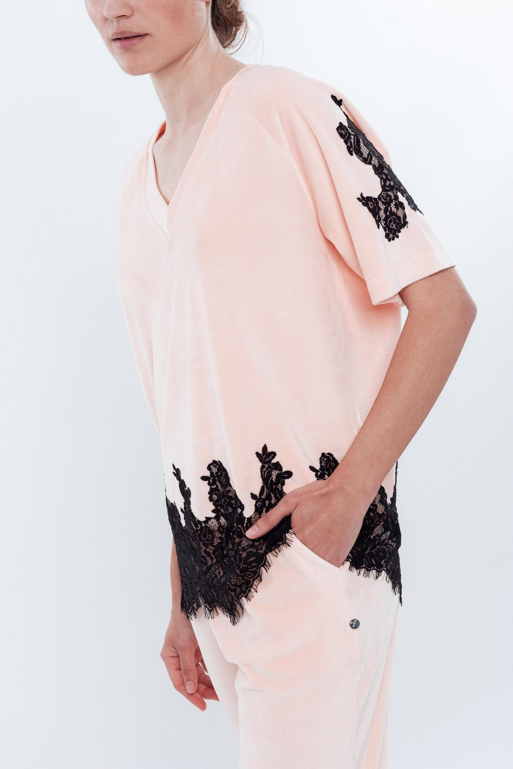 Комплект для дома с кружевом 0380 peach