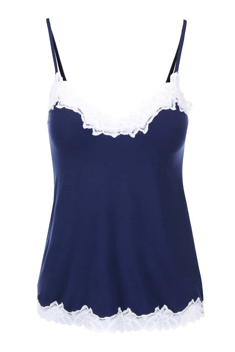 Пижама из вискозы с кружевной отделкой Aria blue