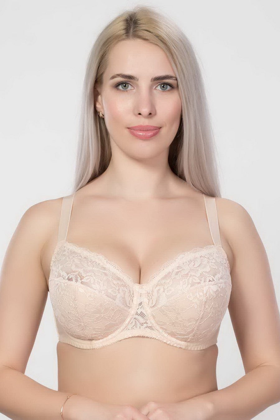Полудублированный бюстгальтер с кружевом 1703/200 beige