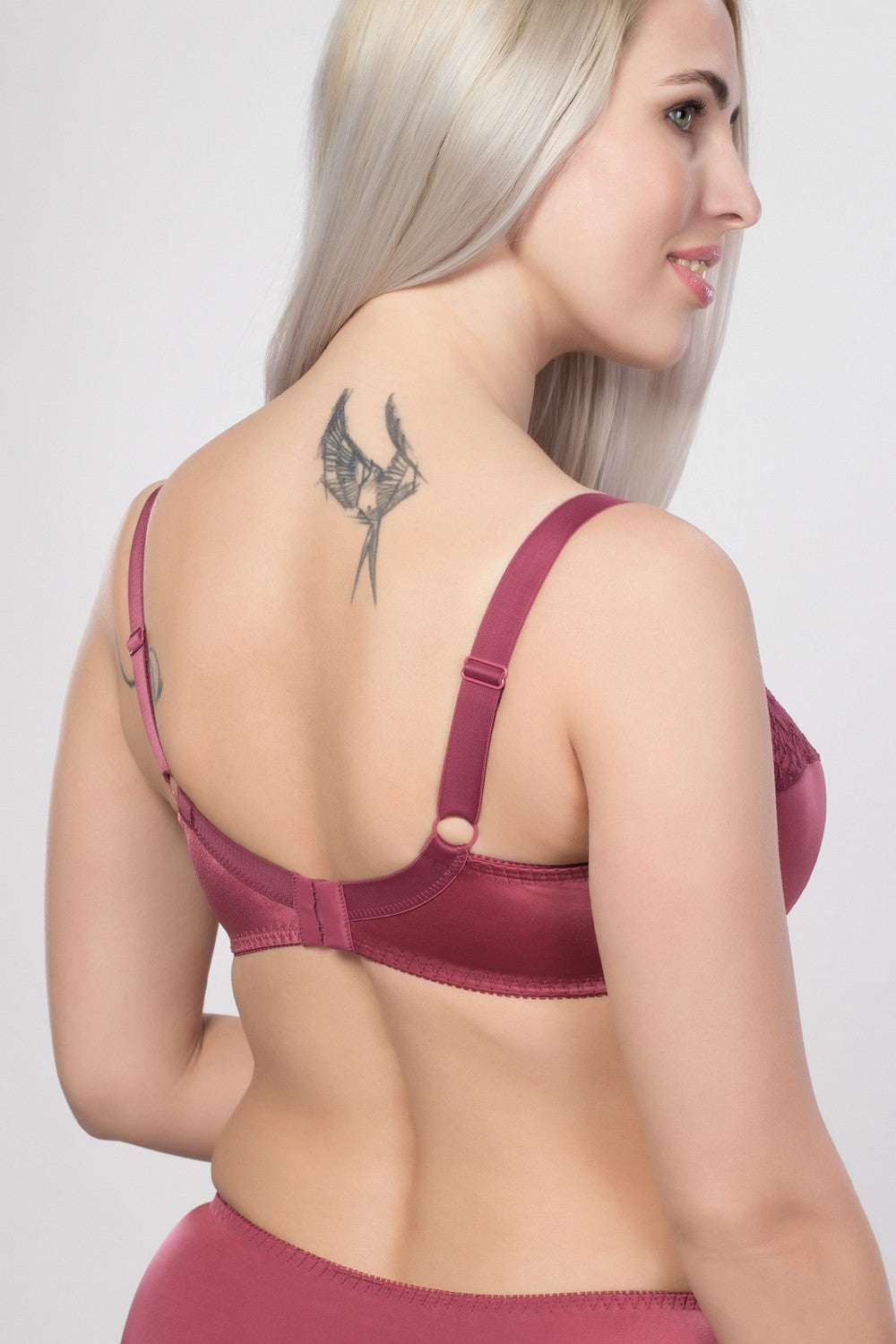 Полудублированный бюстгальтер с кружевом 1707/200 marsala