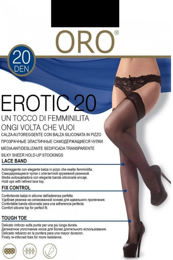Кружевные чулки Erotic 20d