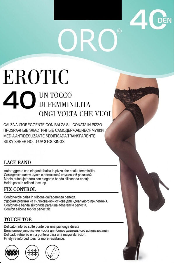 Кружевные чулки Erotic 40d