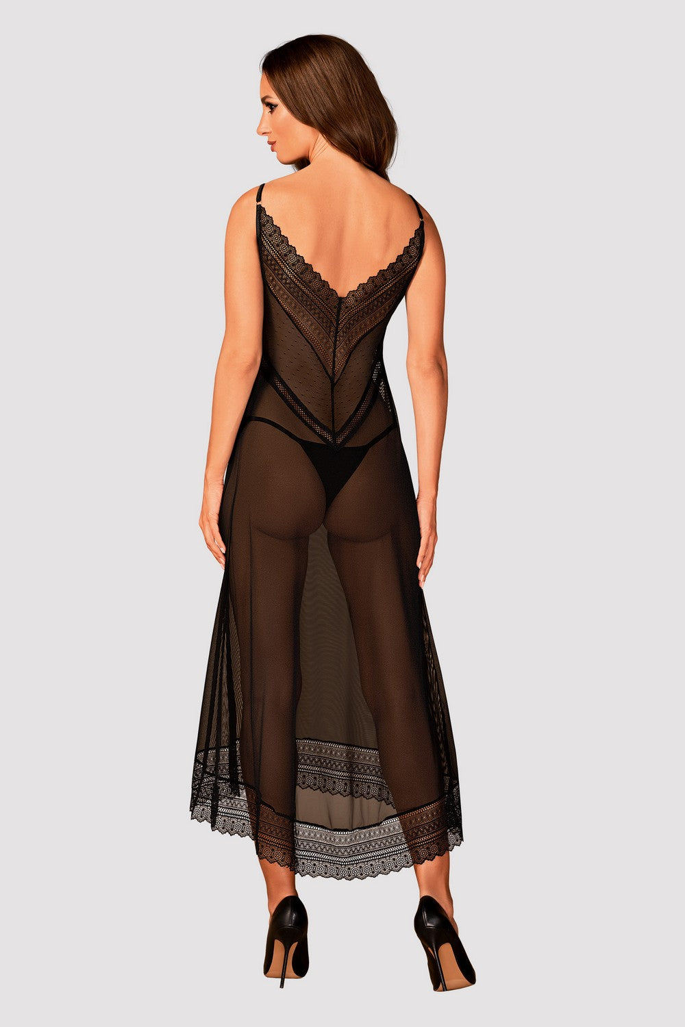 Прозрачная сорочка из микросетки Estiqua black