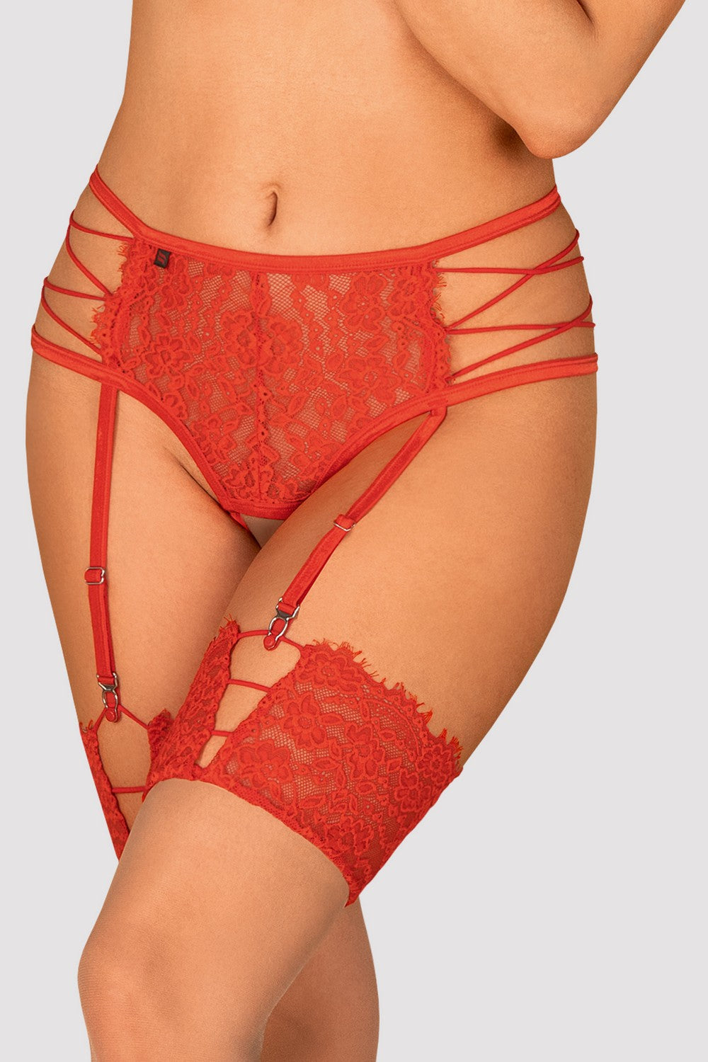 Эротические трусики с пажами для чулок Rediosa