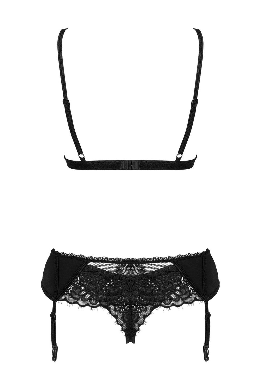 Кружевной комплект с поясом Maderris black