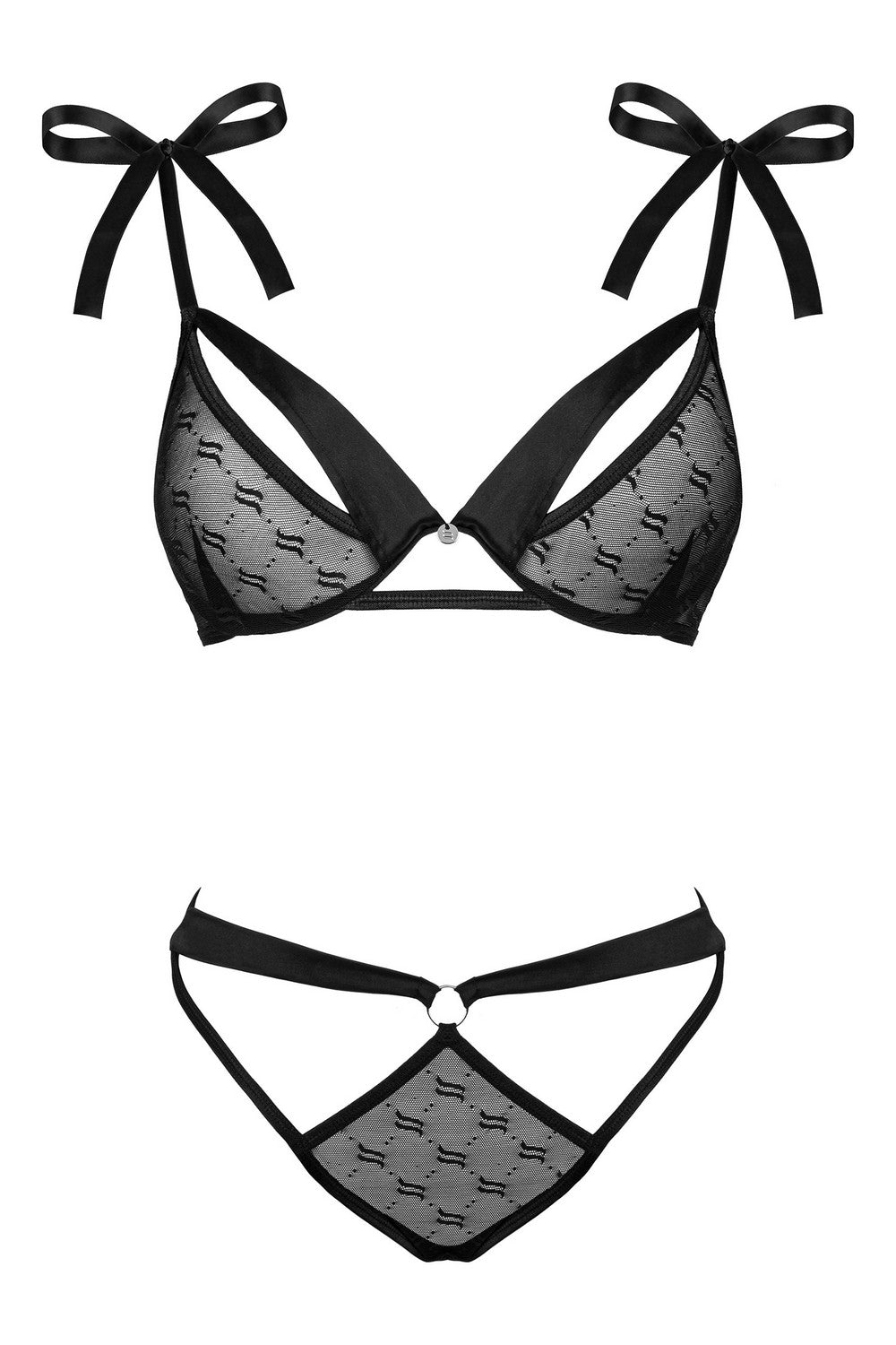 Комплект из полупрозрачной микросетки Obsessivia black