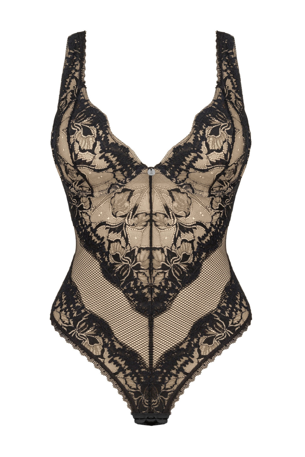 Кружевное боди с открытой спиной Olvidia black