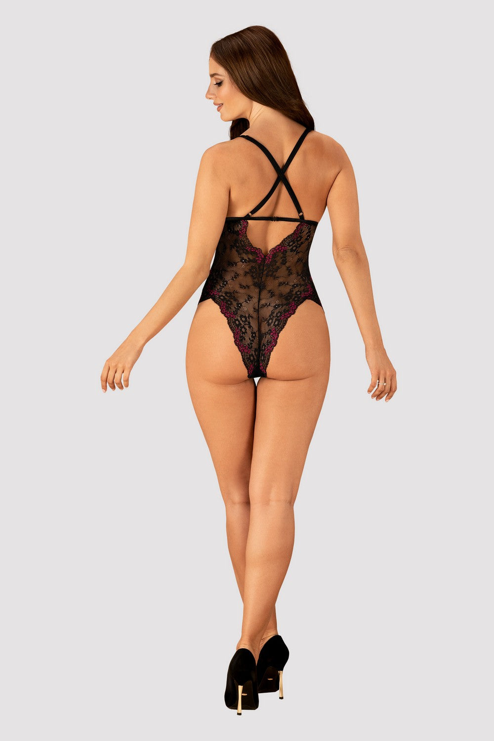 Боди с ажурным кружевом Vanessme black