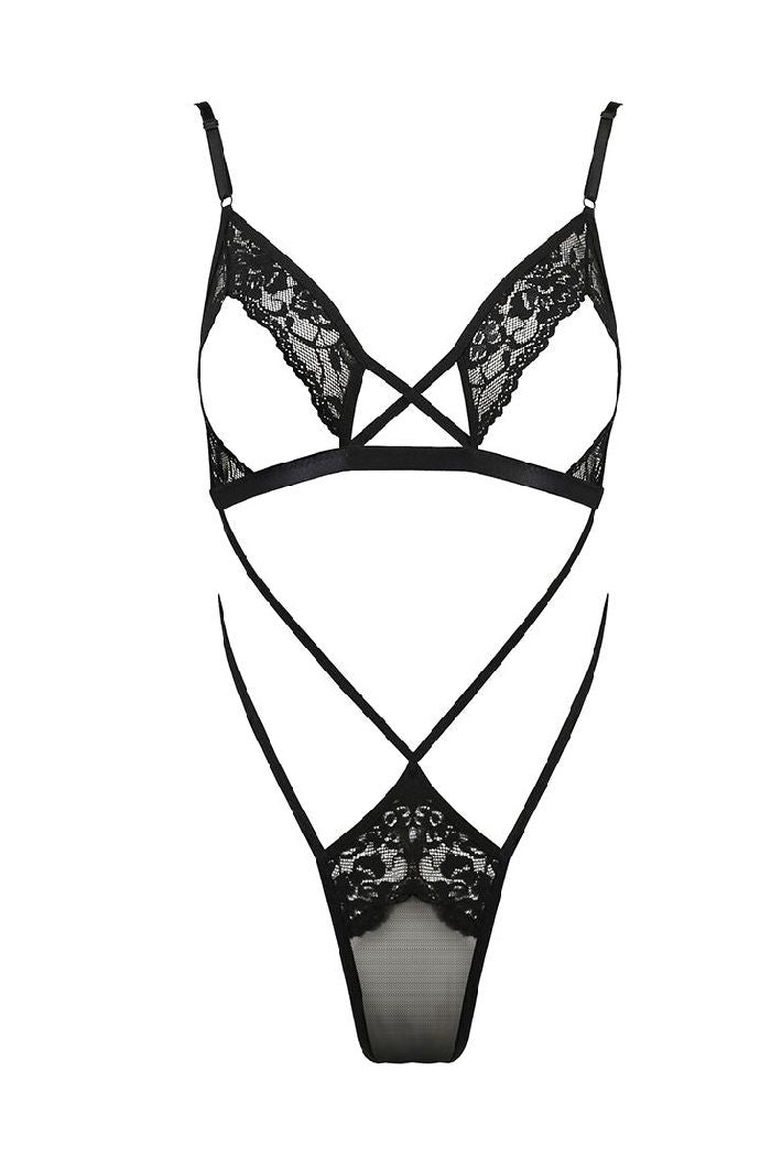 Эротическое боди с открытой грудью Diabolina