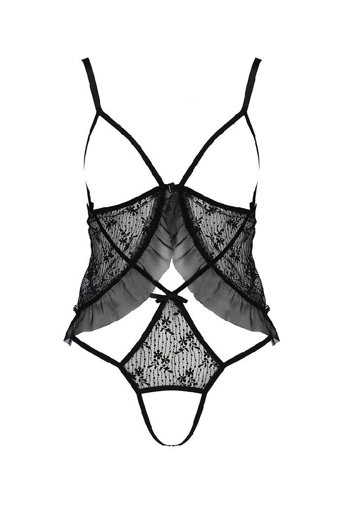 Эротическое боди с открытой грудью Justina