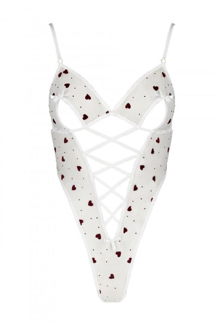 Боді-стрінг із високим вирізом Lovelia white