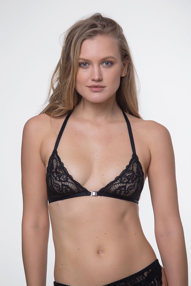 Кружевной бралет с застежкой спереди 04.1032 black