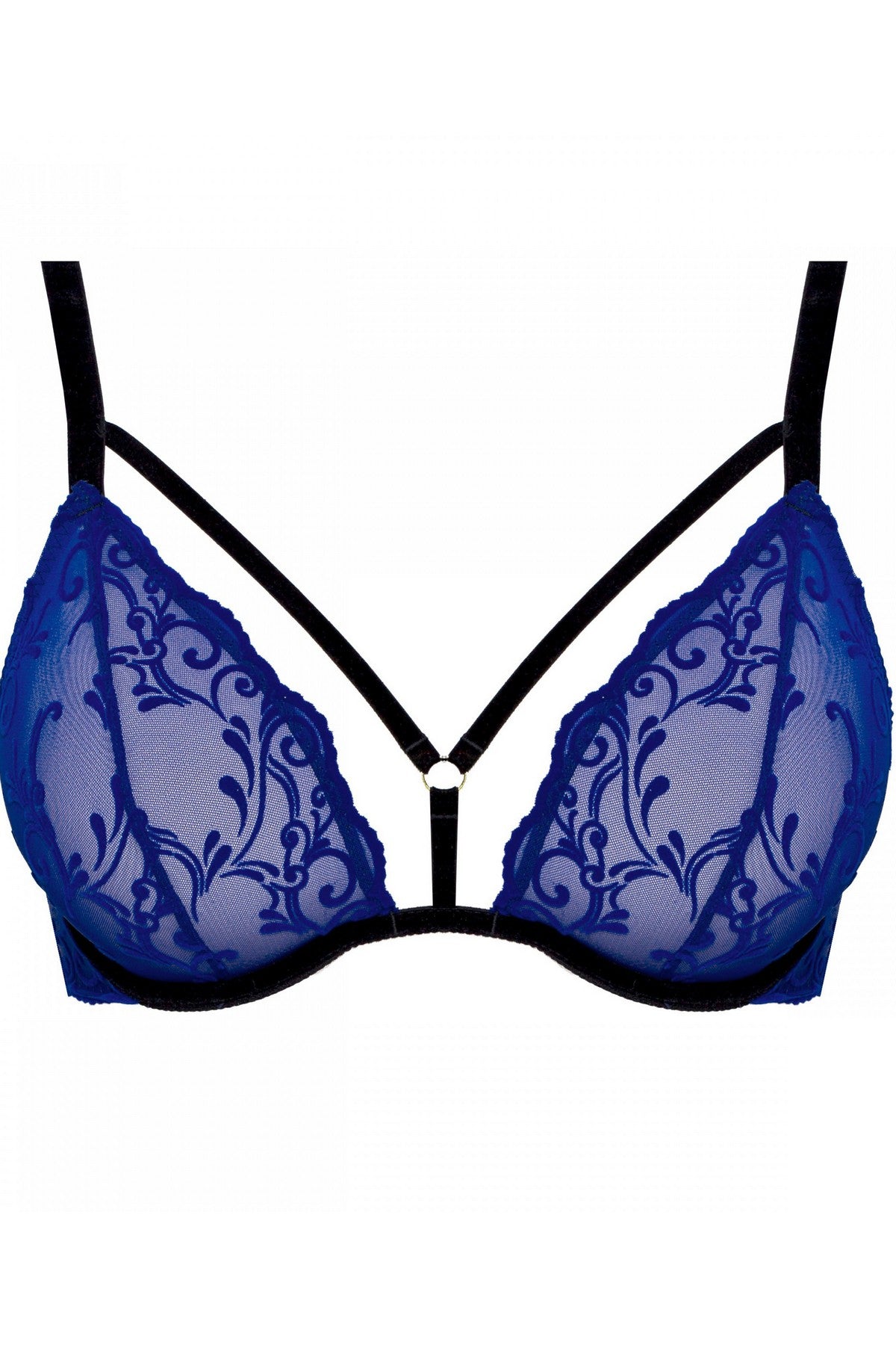 Мягкий бюстгальтер с бархатным флоком Eden B118 blue