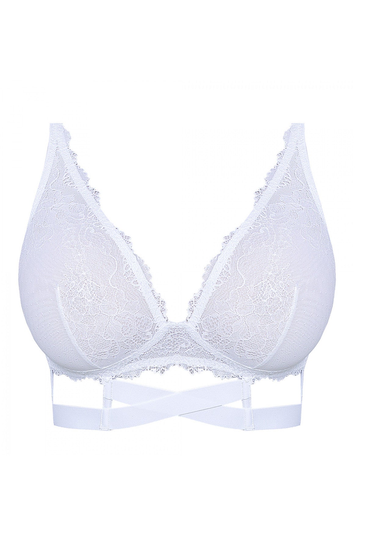 Кружевной бралет с двойной спинкой Safona B910 white