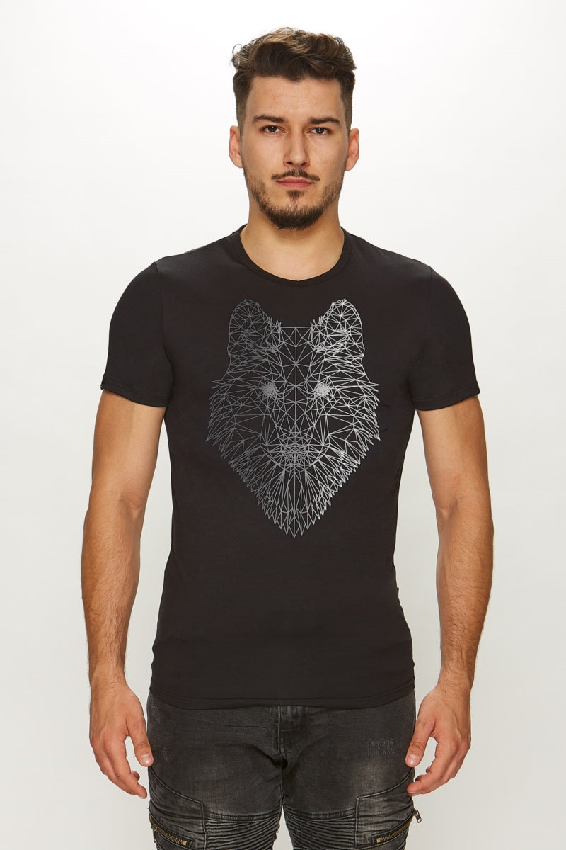 Мужская футболка из хлопка с принтом 09/1-82/1-828