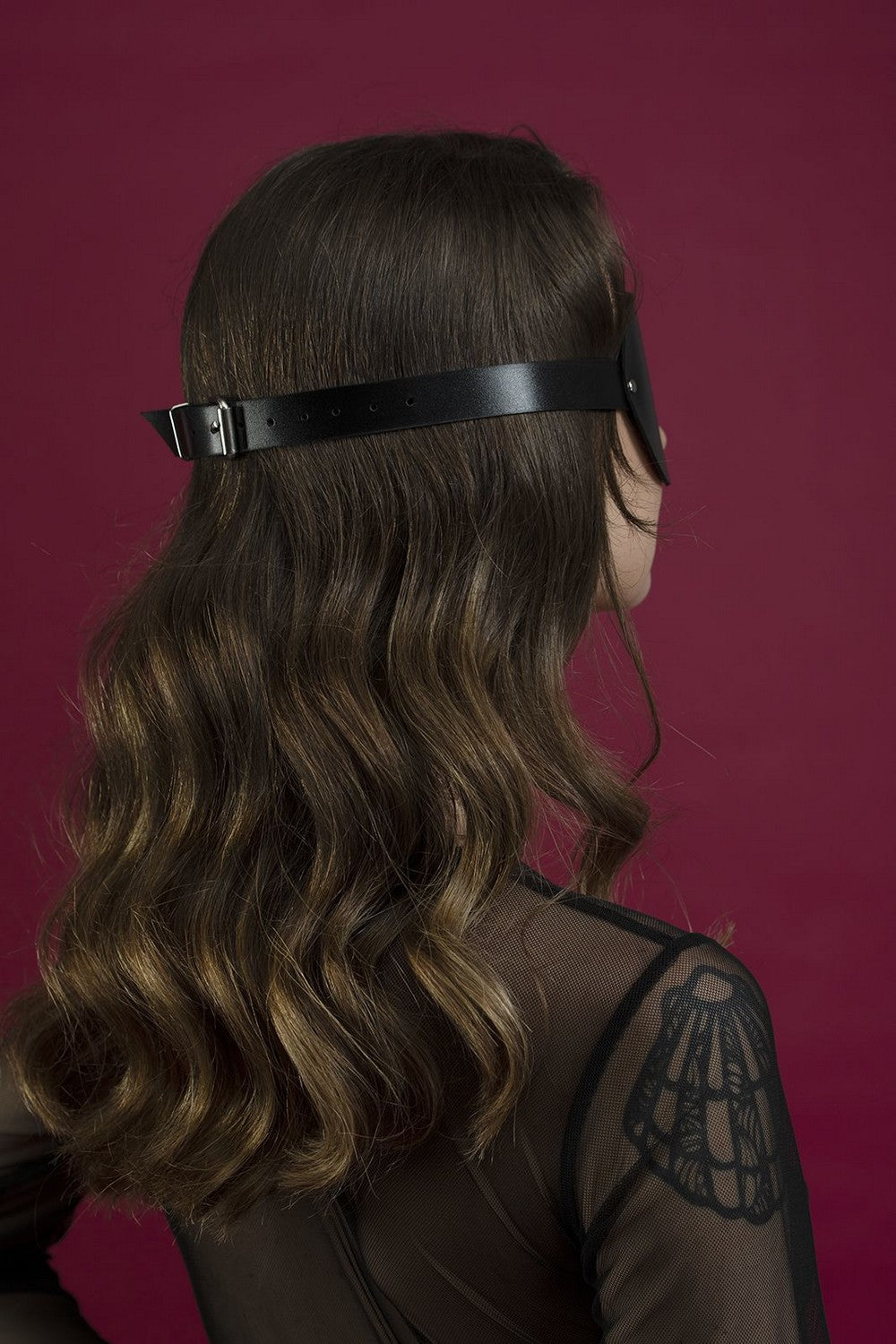 Кожаная маска Blindfold Mask black