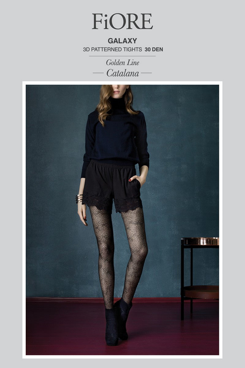 Колготки без шортиков с абстрактным узором Galaxy 30d G5774