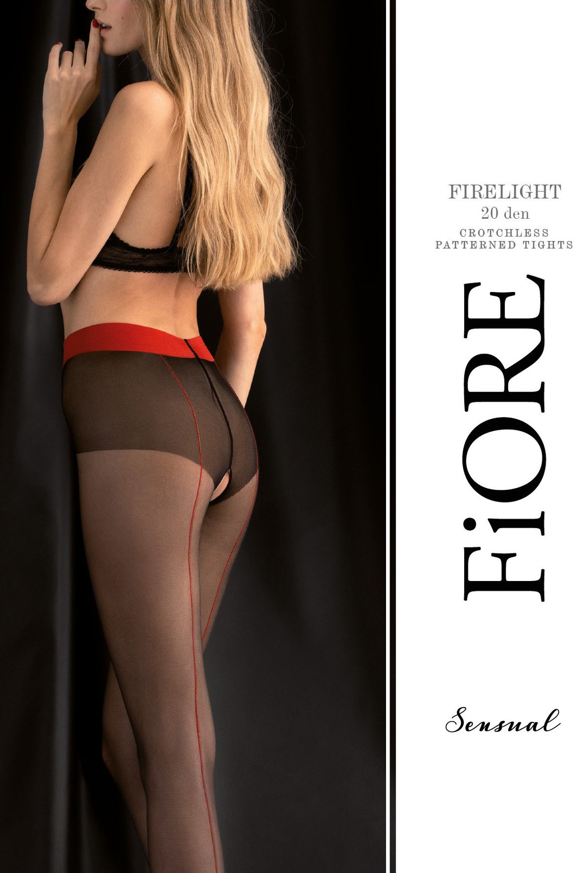 Эротические колготки с разрезом и швом Firelight O5035 20d