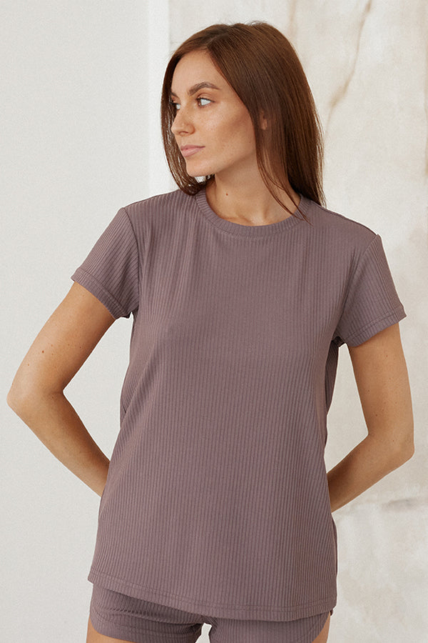 Хлопковая футболка в рубчик Abigail TR0056-10-50