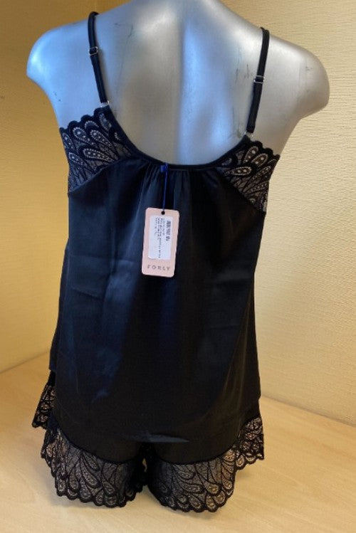 Шелковая пижама с шортами Black SH0002-16-78