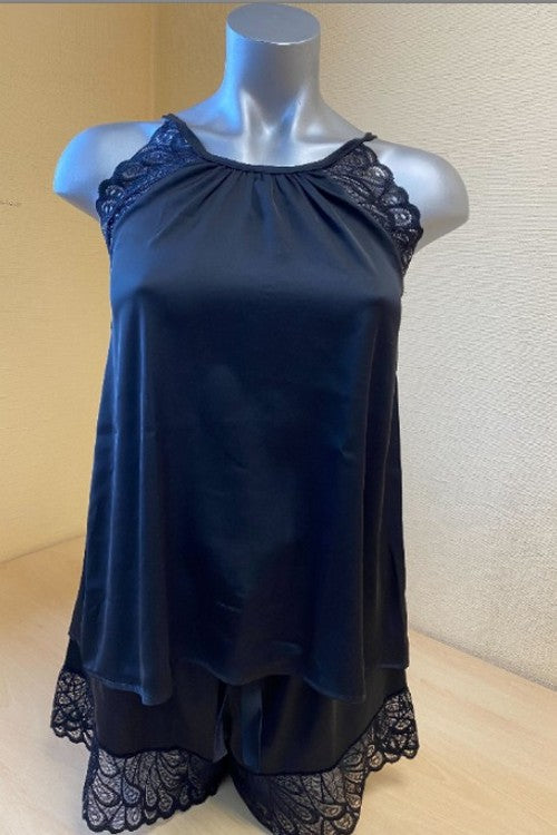 Шелковая пижама с шортами Black SH0002-16-78