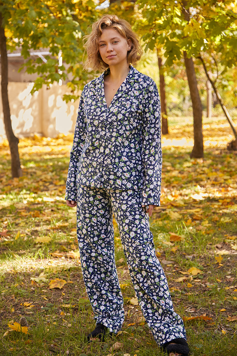 Фланелевая пижама с цветами Chamomile FL0057-53-69